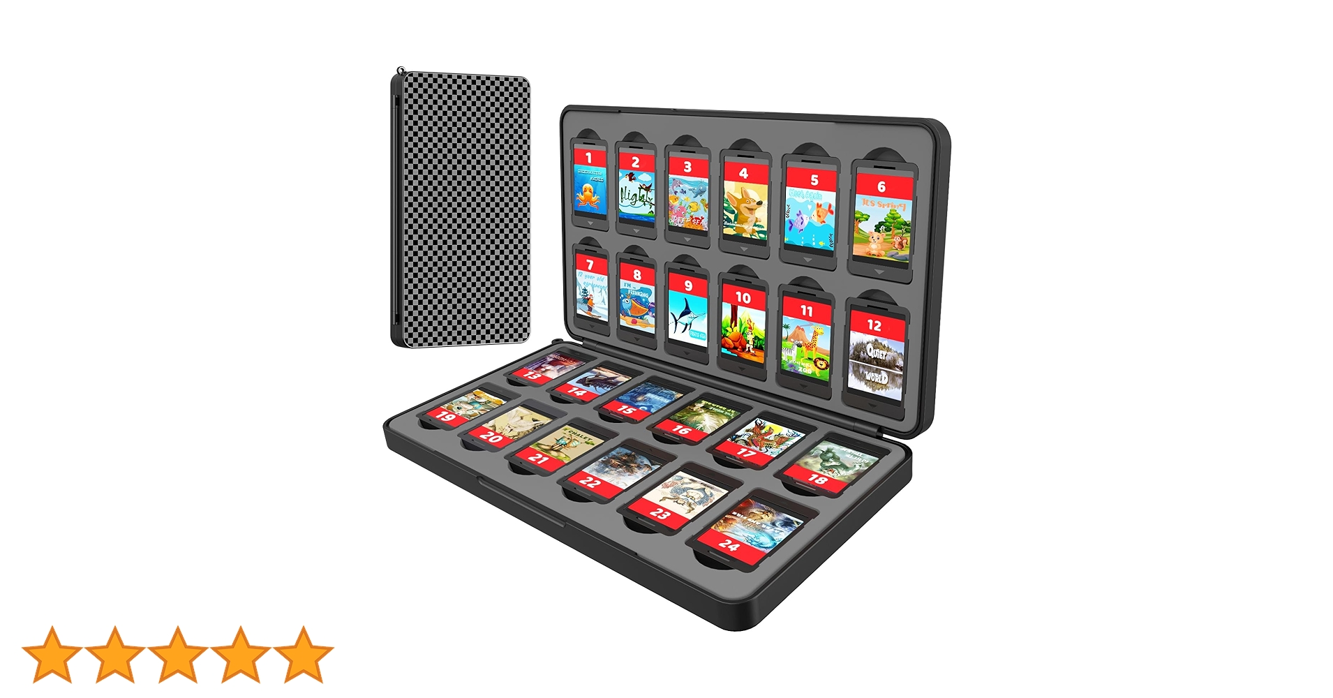 Switch Game Case Storage 24 Games Card and 24 Micro SD Cartridge